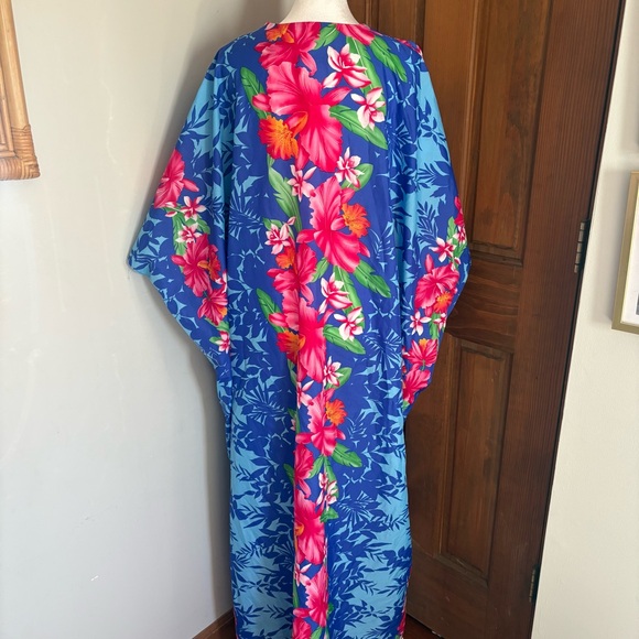 Vintage Royal Creations Hawaii One Size OS Kaftan Caftan Muumuu Dress Floral - Picture 6 of 11